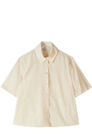 Relaxed fit prugasta košulja kratkih rukava