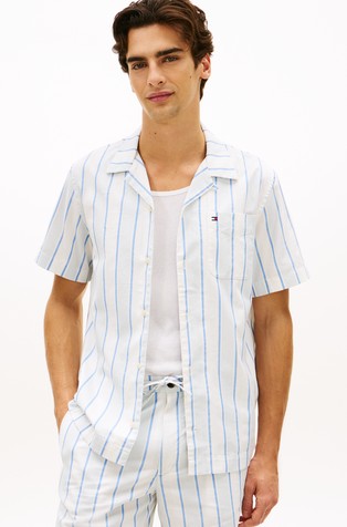 Regular Fit Striped Cotton Short Sleeve Shirt