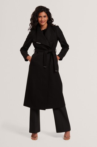 Long Length Wool Wrap Coat