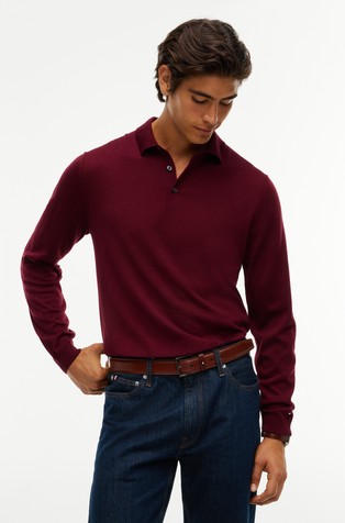 Polo majica dugih rukava od merino vune