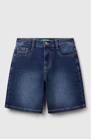 Straight Bermuda shorts in stretch denim