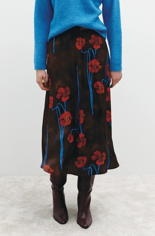 Midi skirt with print