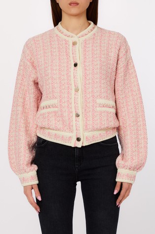 Knit jacket with rhinestones