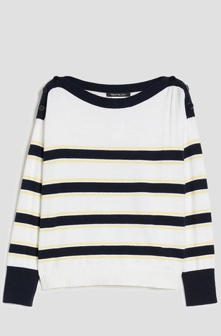 Cotton and cashmere sailor-stripe sweater