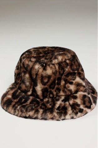 Šeširić od umjetnog krzna s leopard uzorkom