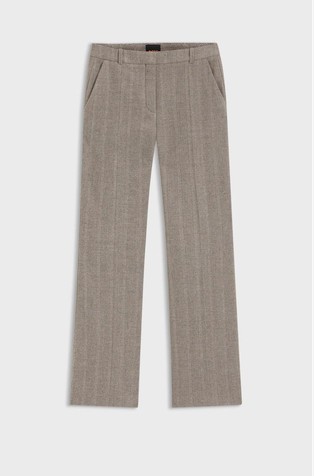 Modern fit hlače sa zvonastim nogavicama i uzorkom riblje kosti