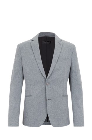 Slim fit sako od tehničke jersey tkanine s jednorednim kopčanjem