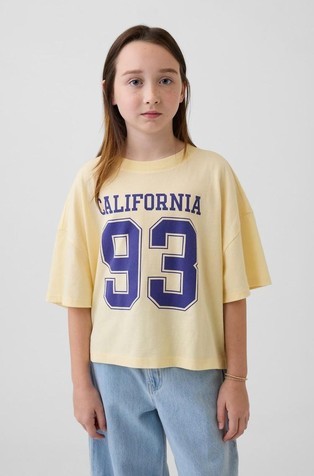 Oversized fit majica kratkih rukava s natpisom za djevojčice