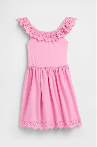 Haljina s vezovima i volanom za djevojčice