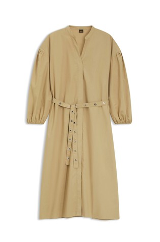 Haljina od pamučnog popelina s trakom za vezanje