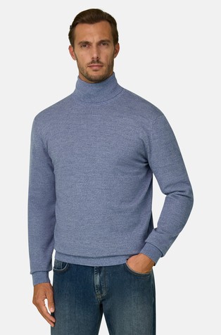 Turtleneck Jumper in Merino Wool Cashwool® Mouliné