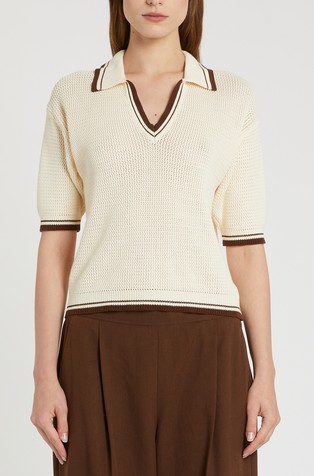 Pletena pamučna polo majica kratih rukava