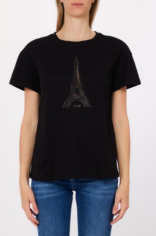 Cotton T-shirt with perforated embroidery