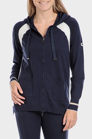 Pleten pulover od mješavine viskoze s kapuljačom