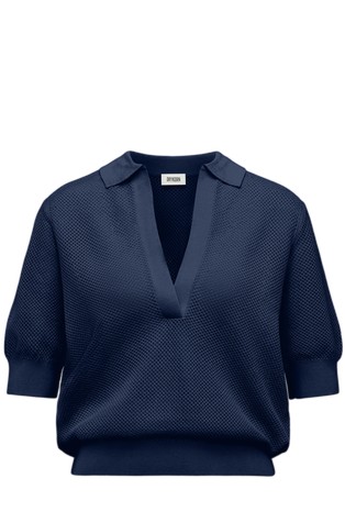 Relaxed knitted T-shirt with mesh look