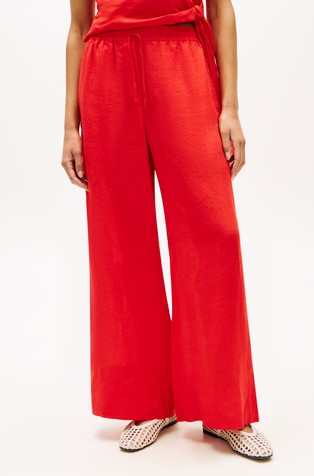 Relaxed Wide Leg Pure Linen Trousers
