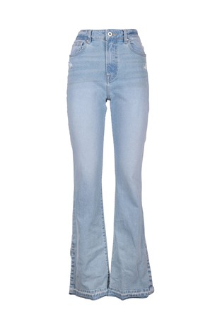 Zvonaste jeans hlače od mješavine pamuka