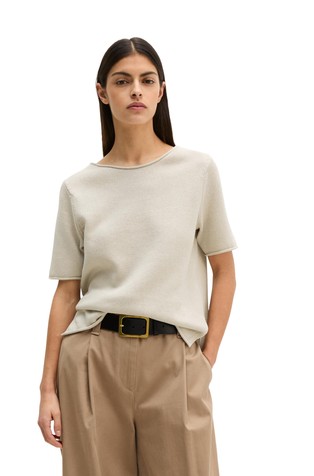 Pletena majica kratkih rukava od organskog pamuka i lana