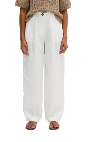 Pleated relaxed trousers in TENCEL™ Lyocell-linen blend