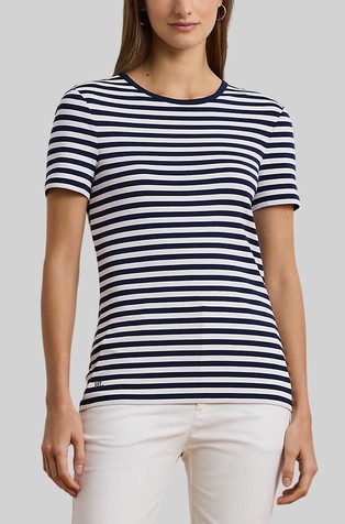 Prugasta majica kratkih rukava od rastezljivog pamuka