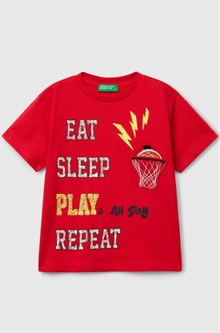 Pamučna majica s otiskom i reljefnom aplikacijom