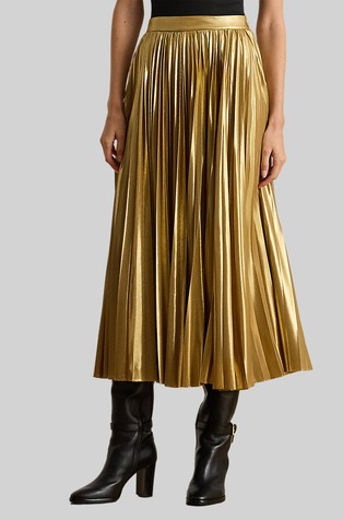 Plisirana suknja od šifona s metalnim sjajem