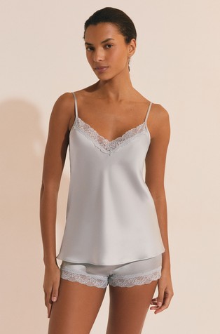 Milky silk cami top