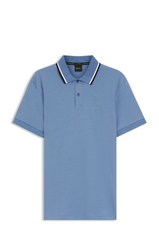Slim-fit short sleeved polo shirt in cotton