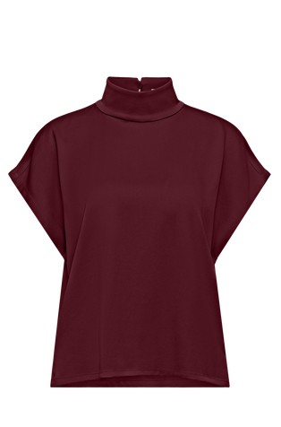 Satenska bluza s uzdignutim ovratnikom