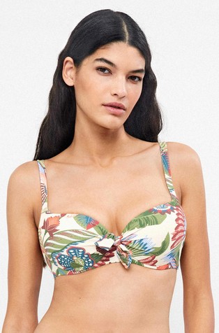 Gornji dio kupaćeg kostima sa žicom i tropskim uzorkom