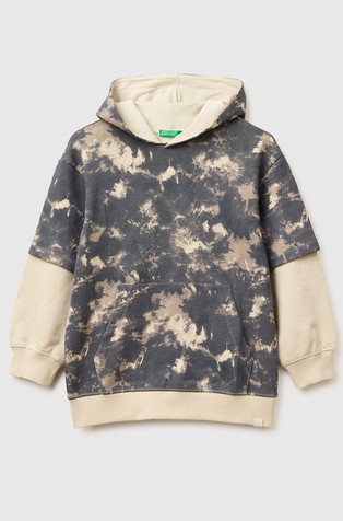 Oversized printed sweatshirt with hood