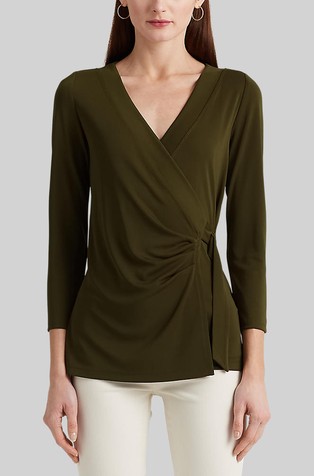 Rastezljiva majica s prividnim preklopom