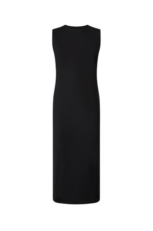 Slim fit midi haljina s prorezom i trakama straga