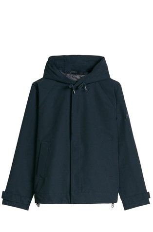 Water-repellent loose hooded jacket