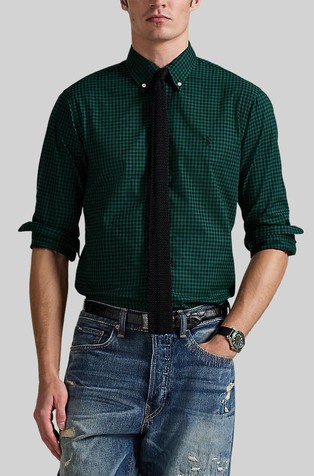 Custom fit karirana pamučna košulja