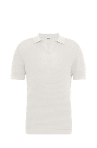Strukturirano pletena pamučna polo majica