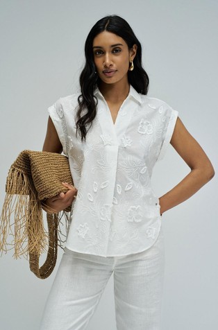 Viscose blend blouse