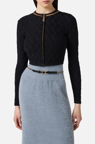 Kardigan od mješavine viskoze s ukrasnim lančićem