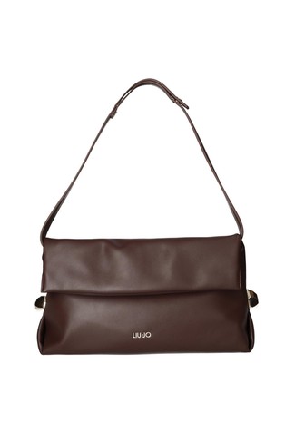 Faux-leather shoulder bag
