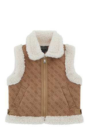 4G logo prsluk s obrubima od umjetnog krzna