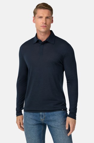 Polo majica dugih rukava od vune i tencela
