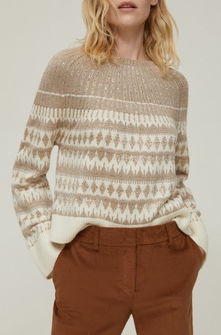 Pleten pulover od mješavine vune sa šljokicama