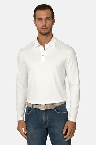 Jersey polo majica dugih rukava od pamuka i svile
