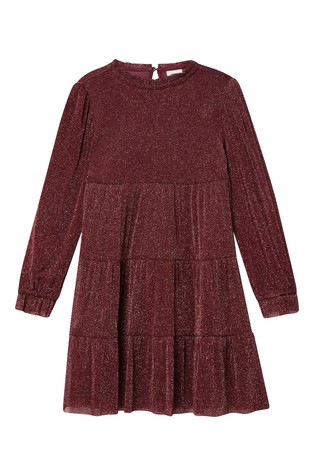 Haljina od svjetlucave mrežaste tkanine s volanima