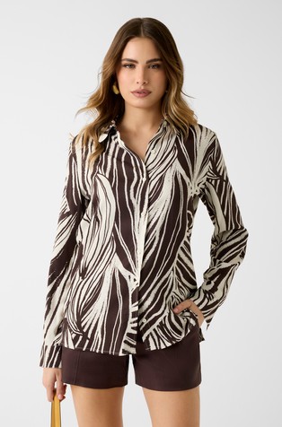Viscose shirt with zebra pattern