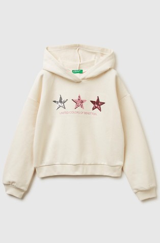 Pulover s kapuljačom i šljokicama