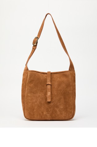Medium suede hobo bag
