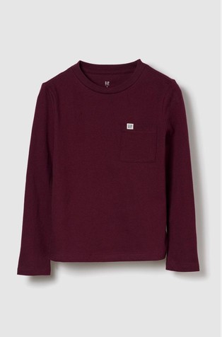 Gap logo majica dugih rukava s džepom za dječake