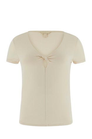Slim fit T-shirt with knot detail