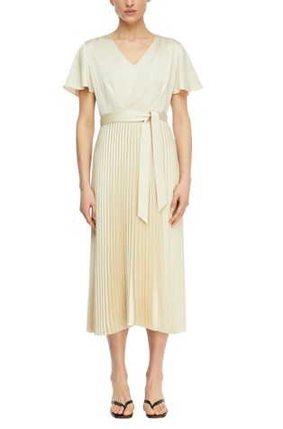 Satenska haljina s plisiranom suknjom